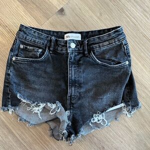 Zara black jean shorts